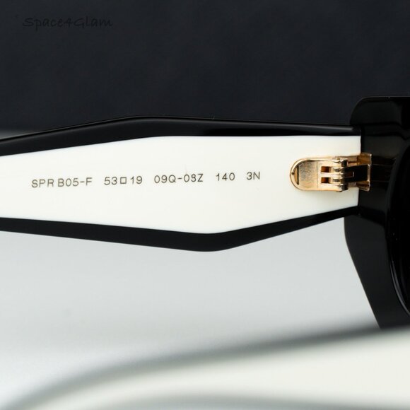 Prada Women Sunglasses Black Grey Rectangle PRB05SF 09Q08Z NEW AUTHENTIC - Picture 5 of 10
